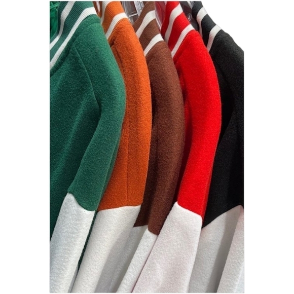 New Plus Size Black/White Button Varsity Baseball Jacket 2X - Picture 3 of 3